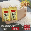 【ふるさと納税】 令和6年産 【精米4kg（2kg×2袋）12ヶ月定期便】湯沢産コシヒカリ＜精米＞（白米） 精米したてのお米をお届け 南魚沼産 こしひかり 12回定期便