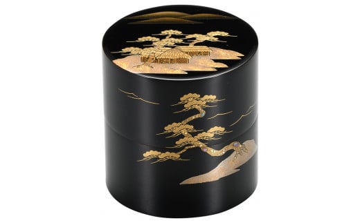輪島塗　中次（山水蒔絵）