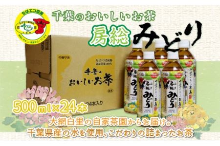【ちばエコ農産物認証茶葉100%】千葉のおいしいお茶房総みどりペットボトル500ml×24本 【 ふるさと納税 人気 おすすめ ランキング お茶 緑茶 日本茶 茶葉 ペットボトル 千葉県 大網白里市 送料無料 】H004