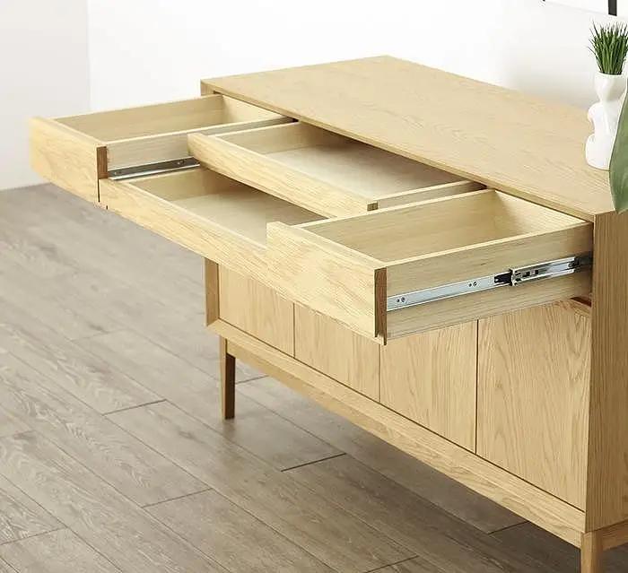 大川家具 レフライン 120cm リビングボード 収納 天然木オーク(ナラ) 野中木工所