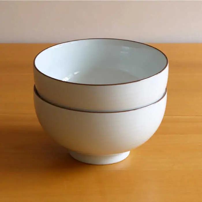 【白山陶器】【定番のシリーズ】白磁千段6寸深めん丼 2ピースセット 食器 皿 【波佐見焼】[TA111] 波佐見焼