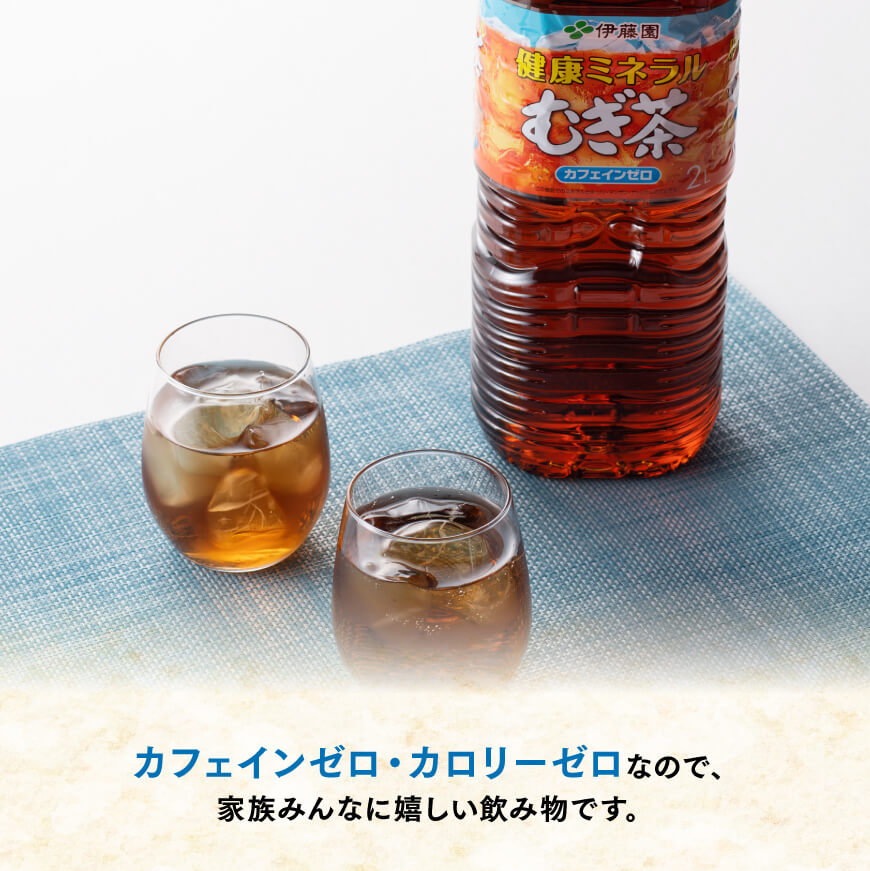 伊藤園 健康ミネラル むぎ茶 2L×6本×2ケース PET【お茶 麦茶 ムギ茶 飲料 水分補給　ソフトドリンク ペットボトル カフェインゼロ カロリーゼロ】