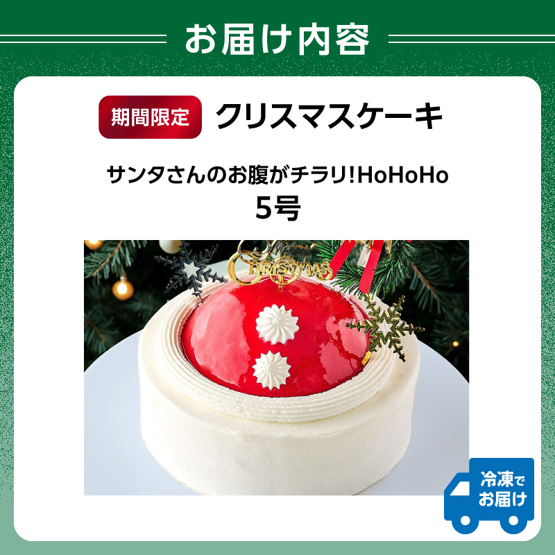 クリスマスケーキ サンタさんのお腹がチラリ！HoHoHo 5号