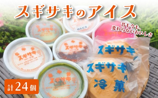 スギサキの懐かしの白アイスセット 24個入【 寿堂 新発田市 新潟 スギサキ 白アイス モナカ 懐かしい 素朴 カルピスアイス 父の日 F05_02 】