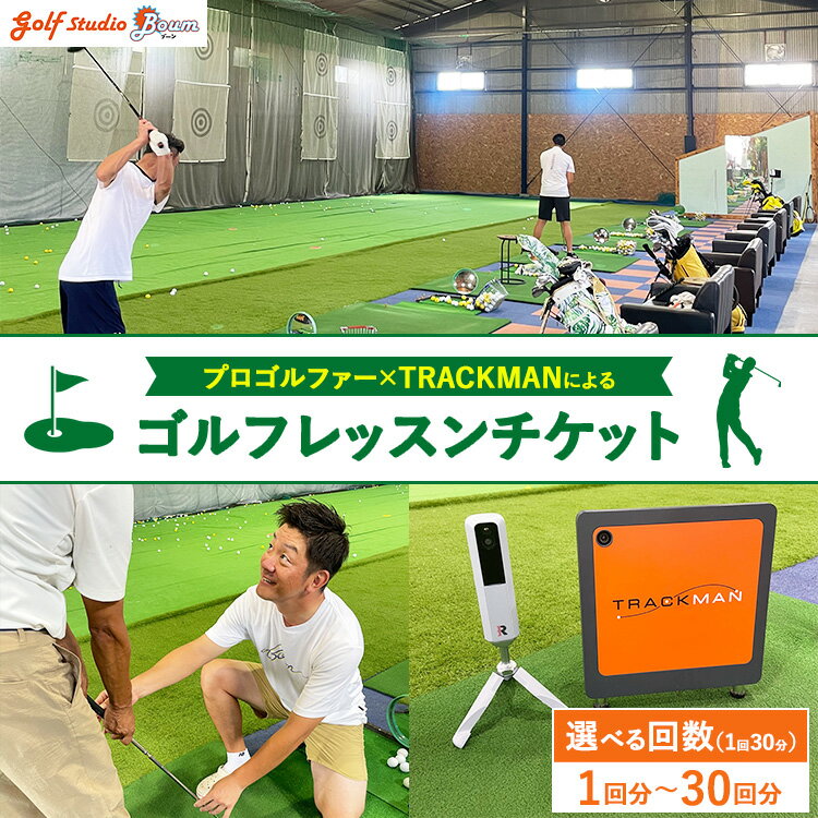 【ふるさと納税】【選べる回数】プロゴルファー×最先端測定器TRACKMANによるゴルフレッスンチケット ｜ ゴルフ レッスン 体験 練習 スイング スポーツ