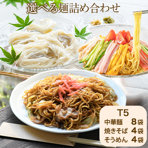 麺詰め合わせ T5 中華麺 焼きそば そうめん 麺工房さかもと《30日以内に発送予定(土日祝除く)》岡山県 浅口市 送料無料 手延べ セット 贈り物 ギフト 無かんすい 冷やし中華 やきそば 素麺