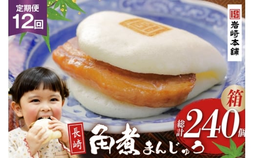 BJ042 岩崎本舗 【12回定期便】長崎角煮まんじゅう 20個入 (箱) [長崎県 島原市]