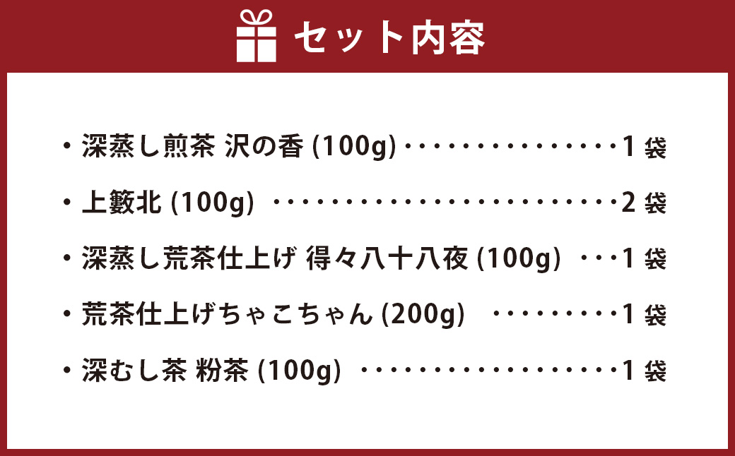 深蒸し茶 静岡茶 農家の味くらべ 5種 6袋セット 茶 茶セット 緑茶 深蒸し煎茶 荒茶 静岡緑茶 日本茶 粉茶