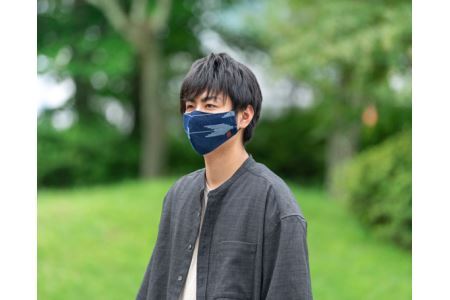 備後絣　矢絣　立体美マスク　女性サイズ　2枚組 No.344
