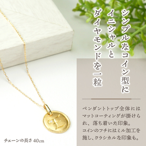 【K10】イニシャルペンダントネックレス【TK-12907K10-N】イニシャル:N