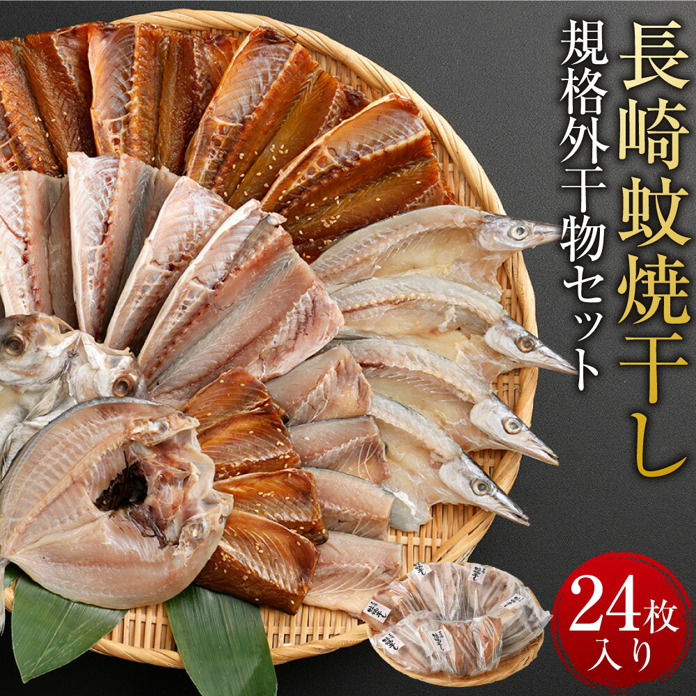 【ふるさと納税】「 長崎蚊焼干し 」計 24枚 入り 規格外 干物 セット 小さめ あじ さば かます ひらあじ ご飯のお供 魚介 海の幸 蚊焼干し 秘伝のねかせダレ 長崎市 【プレミアムレビューキャンペーン対象】