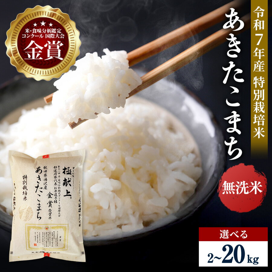 【ふるさと納税】令和7年産 新米 あきたこまち 選べる 5kg 10kg 15kg 20kg 無洗米 白米 農家直送 受賞歴多数 特別栽培米 ＼自然由来の漢方栽培／ ふるさと納税 あきたこまち 米 【渡部 浩見】[B8-2101]