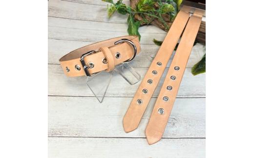 《高級ベンズ革使用》大きいサイズの本革犬用首輪 (25㎜幅) 中型/大型/超大型 【ヌメ】 牛革 ヌメ革 ベンズ 犬用首輪 猫用首輪 犬 猫 首輪 ２XLサイズ