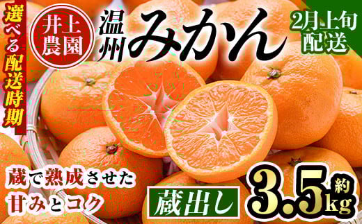 ＜2月上旬より順次発送予定＞大分県宇佐市産 蔵出し みかん(約3.5kg)ミカン 蜜柑 柑橘 フルーツ 果物 くだもの 果実 国産 熟成【103680300】【井上農園】
