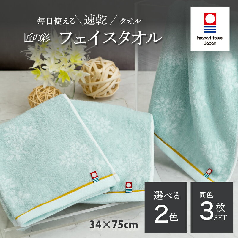【ふるさと納税】（今治タオルブランド認定品）匠の彩 フェイスタオル 同色3枚セット 選べる2色＜ベージュ／ブルー＞ 【I002900】 今治タオル タオル 今治フェイスタオル ギフト ギフトセット お祝い 贈り物 日本製 プレーリードッグ