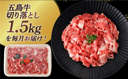 【全12回定期便】【幻の和牛を様々なお料理で】五島牛 切り落とし 約1.5kg 10〜11人前【カミティバリュー】[RBP084]