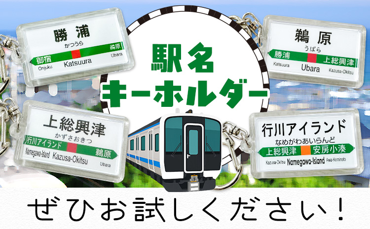 キーホルダー 駅名 上総興津駅 1個 一般社団法人勝浦市観光協会《30日以内に出荷予定(土日祝除く)》千葉県 勝浦市 雑貨 キーホルダー 外房線 駅