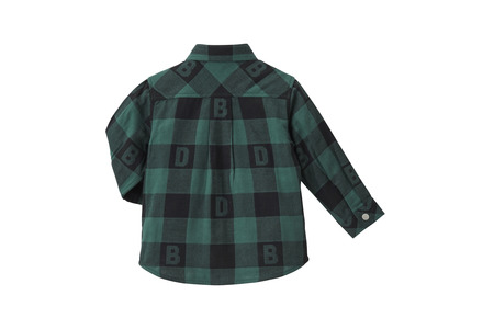 【ダブルＢ】ブロックチェック柄長袖シャツ 子供用（74-23-G-110）こども 子ども服 子ども 子供 子供服 シャツ 播州織 mikihouse ミキハウス