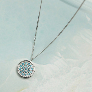 プラチナ900 ラボブルーダイヤ0.095ct パヴェネックレス PT900-N002BL / ブルーダイヤモンド アクセサリー ギフト プレゼント