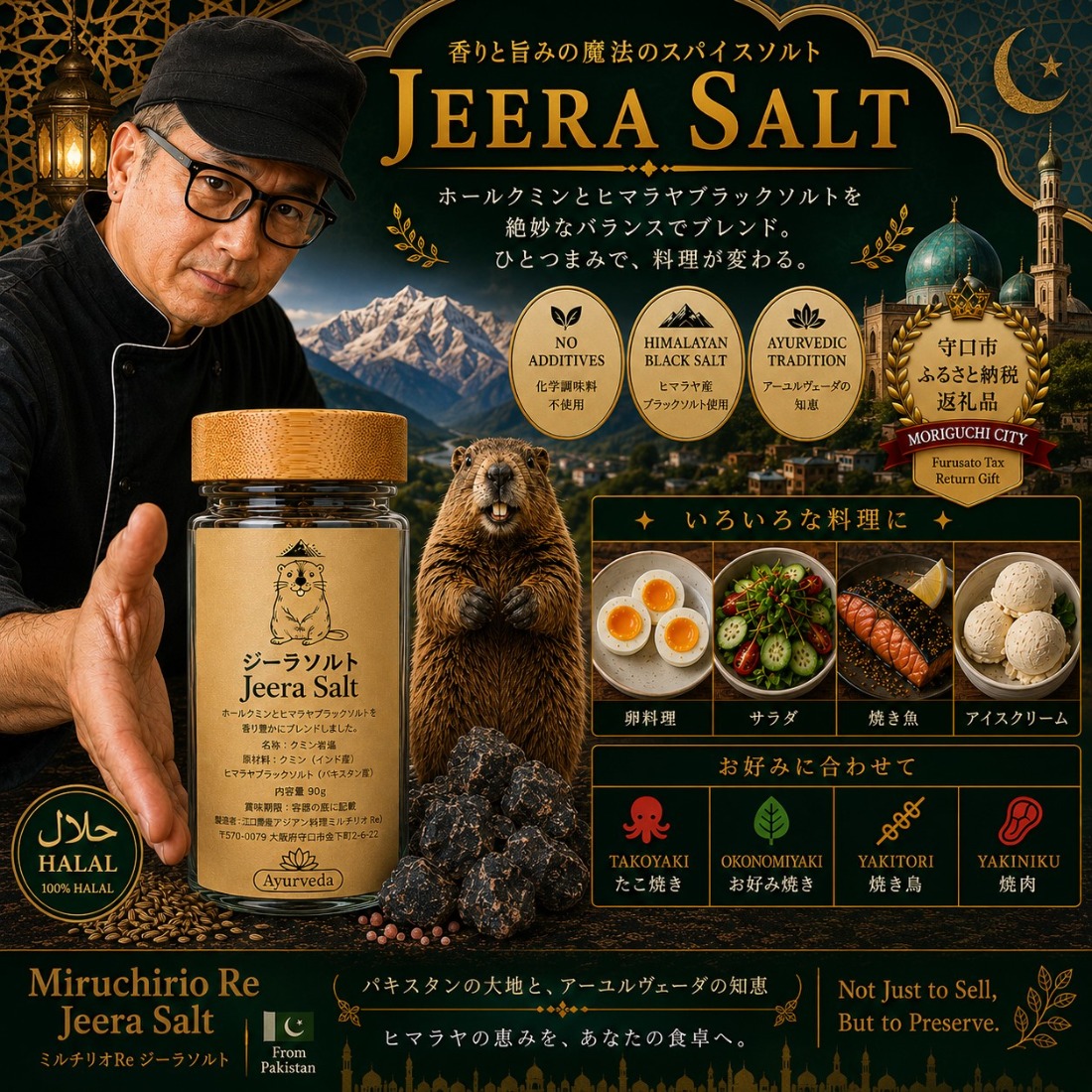 ジーラソルト クミン岩塩(ロースト)｜スパイス 調味料 ロースト クミン 塩 岩塩 香辛料 ミックススパイス エスニック 料理用 下味 味付け BBQ アウトドア 肉料理 野菜料理 [3037]