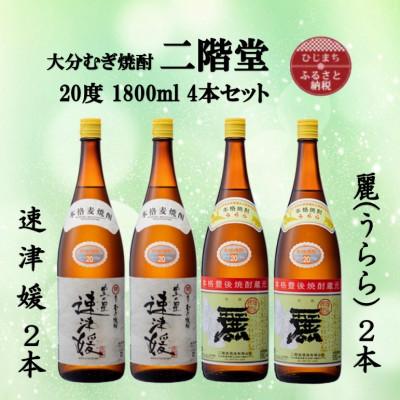 ふるさと納税 日出町 大分むぎ焼酎　二階堂速津媛2本と麗(うらら)20度(1800ml)4本セット