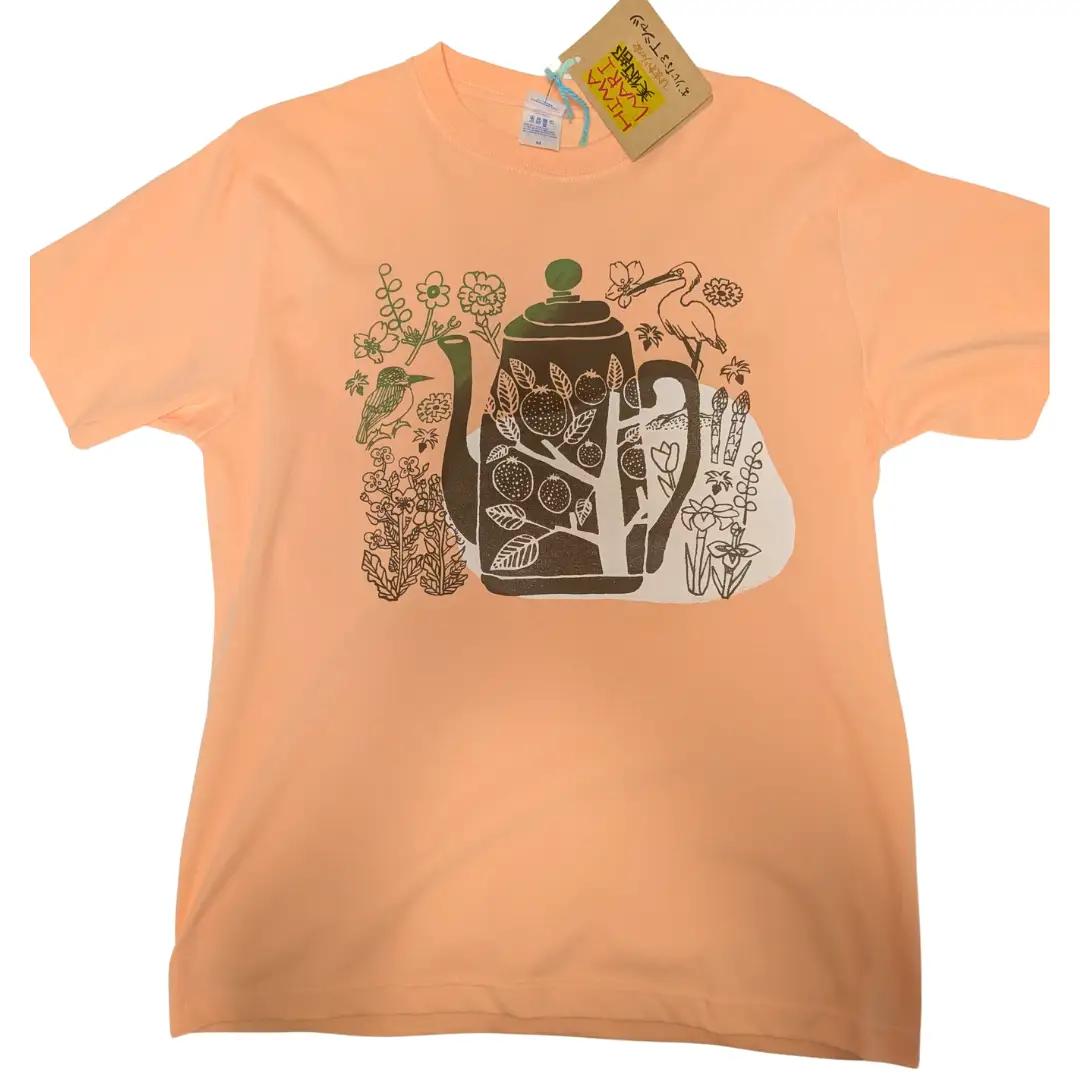 オリジナル 手刷り Tシャツ【春 Mサイズ】メンズ レディース 半袖 ひまわり美術部