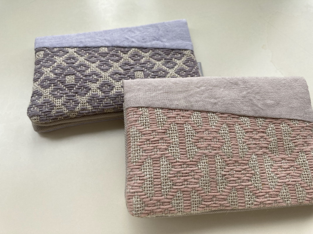 こぎん刺し 名刺入れ 布 【グレーパープル・馬の轡】 ハンドメイド 手作り カードケース 青森 津軽 五所川原 【 摘果染めこぎん糸使用 草木染 】