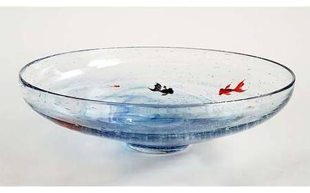 【ギフト用】大鉢「水光」＜ガラス作家 松尾具美＞ F6L-089