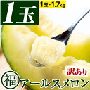 【ふるさと納税】＜訳あり＞マル福の高級アールスメロン(1玉・1.7kg) メロン フルーツ 果物 果実 1キロ 数量限定 期間限定【マル福園芸組合】【0111109a】