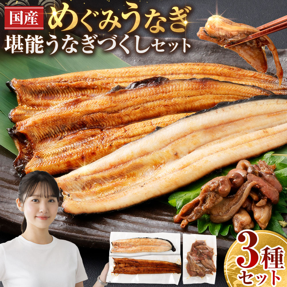 【ふるさと納税】めぐみうなぎ 堪能うなぎづくしセット【蒲焼×4／白焼き×2／肝×2】 うなぎ 国産 うなぎづくしセット 蒲焼き4尾＋白焼き2尾＋肝2パック 大阪府熊取町産 敬老の日 ギフト のし対応 鰻 ウナギ unagi 完全無投薬養殖 女性養鰻師 詰め合わせ 食べ比べ 肝 きも