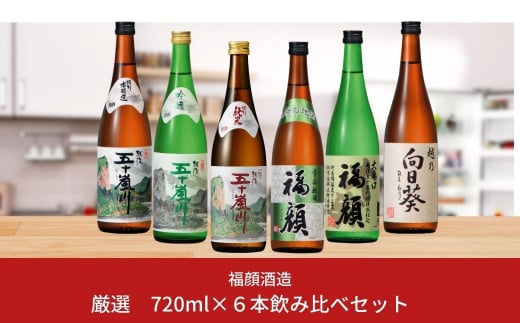 
晩酌におすすめ日本酒飲み比べセット（720ml × 6本） 新潟県 日本酒 大辛口 辛口 甘口 吟醸 特別本醸造 特別純米 [福顔酒造]【019S008】
