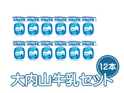 牛乳 ミルク 成分無調整牛乳 / 大内山牛乳 200ml×12本セット 【khy023A】