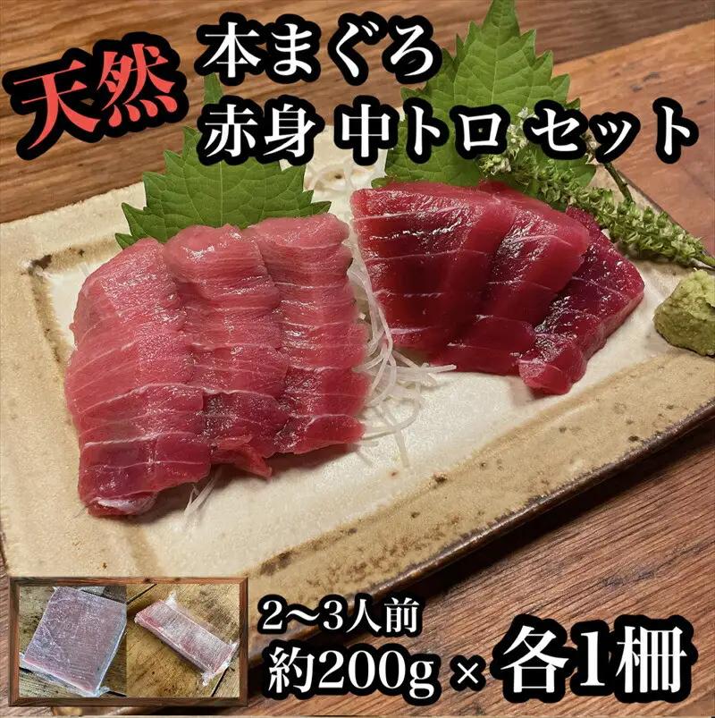 貴重な天然本鮪 赤身 約200g 中トロ 約200g 各1柵 2 3人前●赤身はマグロの中心部天身を使用！中とろの脂はくどくない上質な脂！【赤身 天身 惣菜 海鮮 お取り寄せ 御中元 お中元 お歳暮 父の日 母の日 贈り物 日本酒 焼酎  マグロ マグロ】【神奈川県小田原市早川】