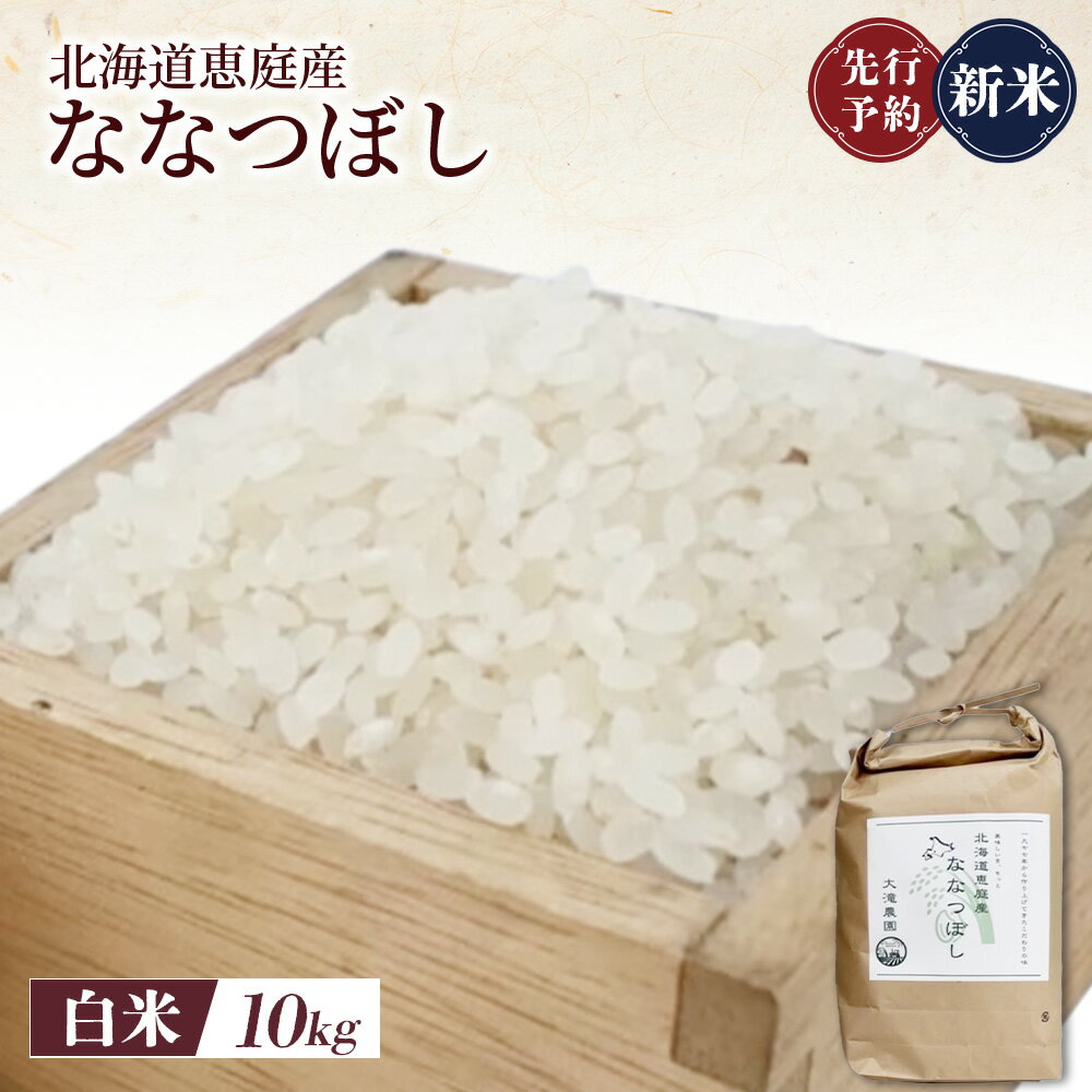 【ふるさと納税】《先行予約》【新米】北海道恵庭産ななつぼし 10kg（白米） | 新米 ななつぼし 白米 精米 北海道米 米袋 人気 銘柄 ブランド米 美味しい 米 弁当 おにぎり おむすび お取り寄せ 北海道 恵庭市 恵庭【800013】