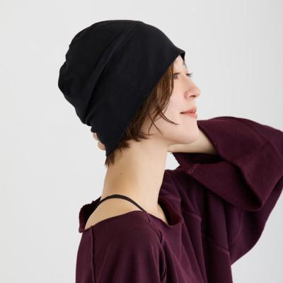 ふるさと納税 豊中市 【ブラック】室内用帽子 オーガニックコットン 天4方ワッチ |  | 02