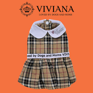 ドッグウェア「VIVIANA」チェックワンピース（Brown）