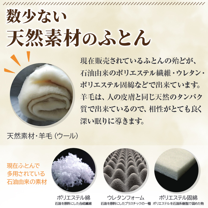 【F7053】＼羊毛100％／ピュアウール 寝具 3点セット (1組) 布団 ふとん シングル 寝具 まくら 布団セット 羊毛 ウール 羊毛布団 布団セット 掛布団 掛ふとん 敷布団 敷ふとん 枕 睡