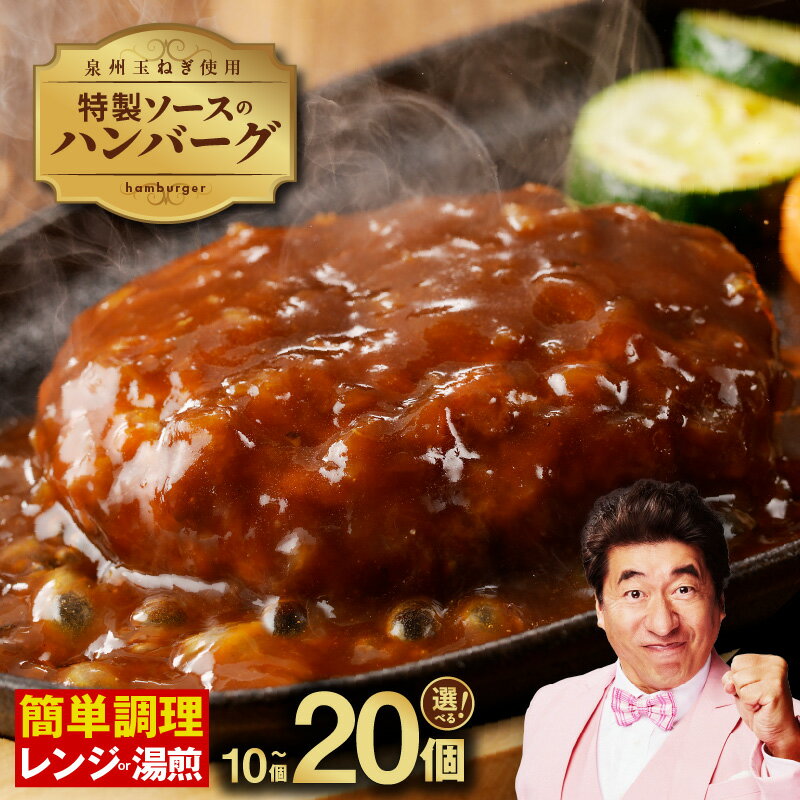 【ふるさと納税】選べる 特製ソースのハンバーグ 160g 10個 / 20個 泉州玉ねぎ使用 ハンバーグ 簡単調理 湯銭 レンジ 小分け 個包装 ロコモコ お弁当 肉汁 おかず 惣菜 こがし玉ねぎソース 大阪府 泉佐野市 送料無料 肉の泉佐野