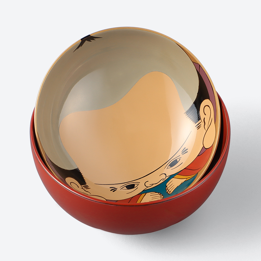 ＜中島忠平漆器店＞福助吸物椀　朱