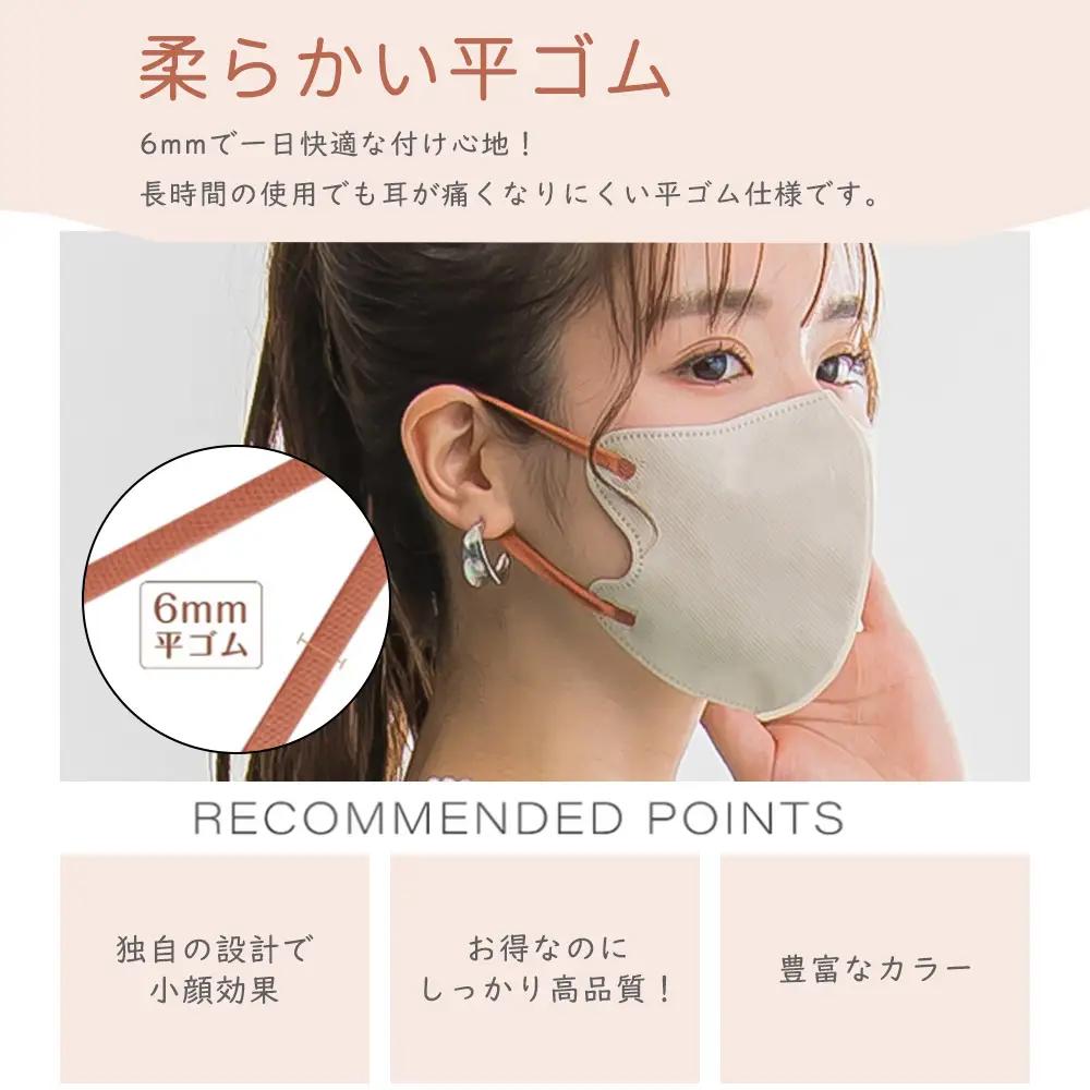 一木良品 ICHIBOKU 3Dマスク 60枚(10枚×6パック) [アイボリー] MAS20-3set_0243-006-T07-4