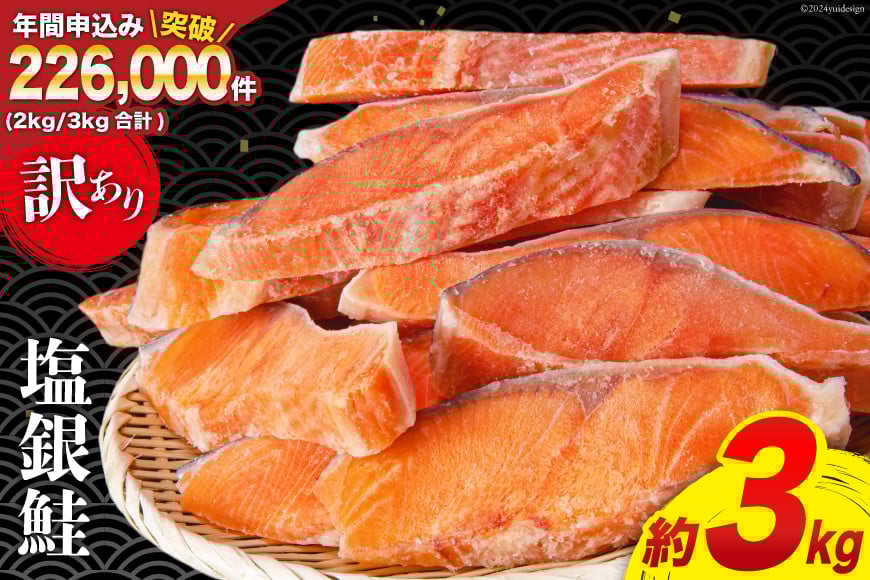 
            訳あり 銀鮭 切身 約3kg [宮城東洋 宮城県 気仙沼市 20564992] 鮭 魚介類 海鮮 訳アリ 規格外 不揃い さけ サケ 鮭切身 シャケ 切り身 冷凍 家庭用 おかず 弁当 支援 サーモン 銀鮭切り身 魚 わけあり
          