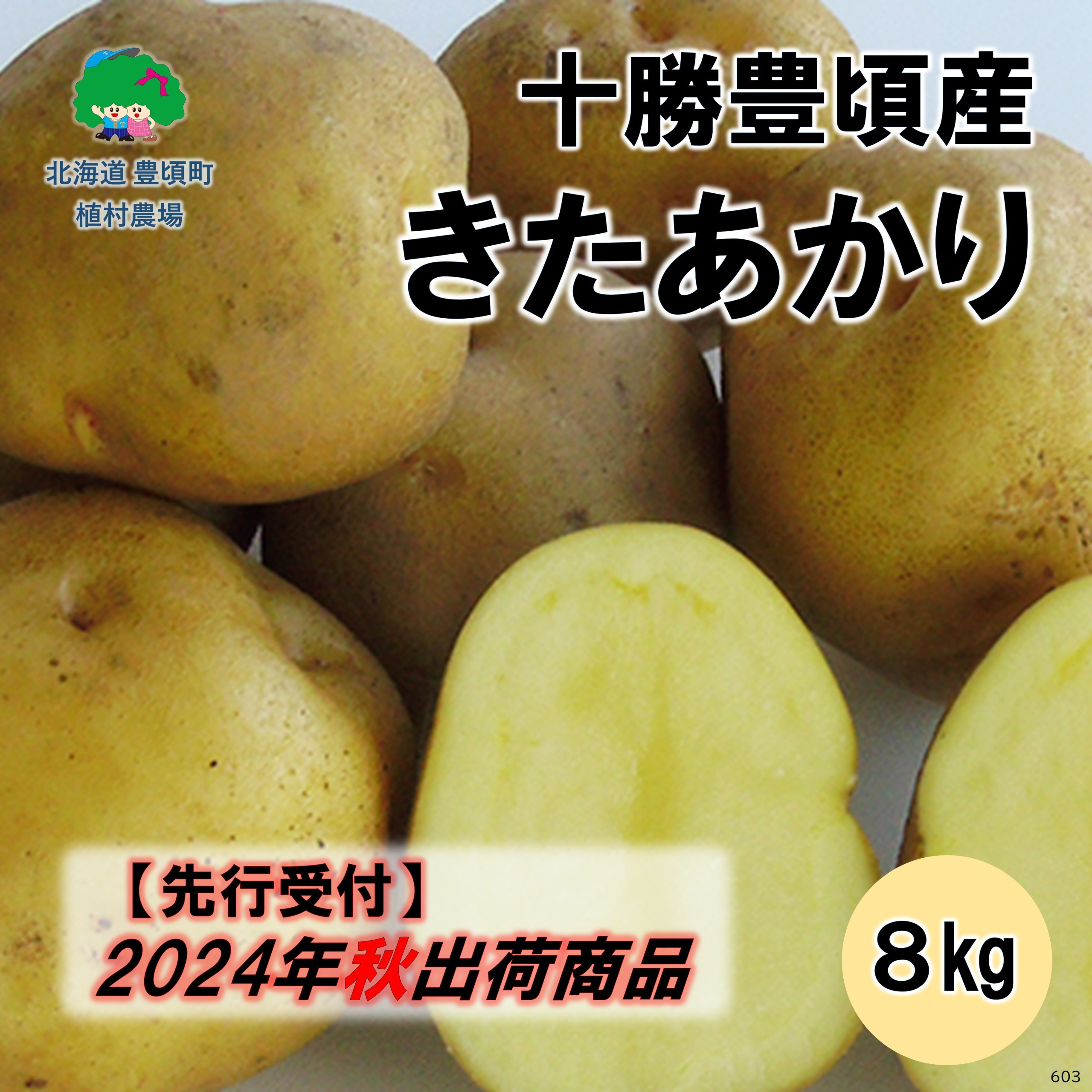 
十勝豊頃産 きたあかり8kg【2024年秋出荷（先行受付）】［植村農場］
