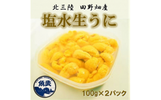 ＜令和7年6月下旬～順次発送＞岩手県田野畑産 無添加塩水生うに 100g×2パック 産地直送【1536899】