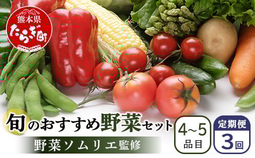 
            【定期便 3回】野菜ソムリエ 監修 旬の おすすめ 野菜 セット ４〜6品 (1〜2名様向け) 3回配送 数量限定 新鮮 野菜 セット 詰め合わせ 詰合せ 定期便 産地 直送 国産 季節の野菜 ひとり 暮らし 一人 夫婦 ふたり  024-0802
          