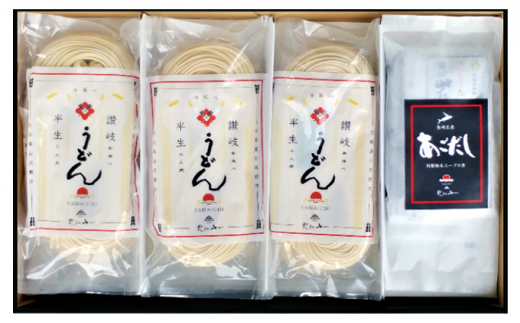 
            [№4631-2007]讃岐 東かがわ市自慢の半生うどん・だし詰合せ 12人前　S-QHUT-30
          