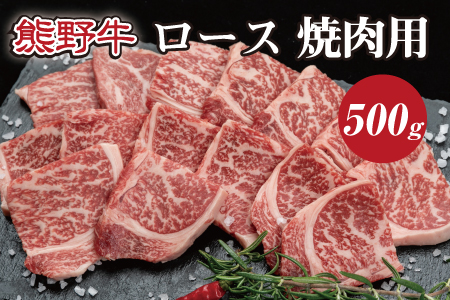 特選黒毛和牛 熊野牛 焼肉用ロース　約500g【mtf410A】