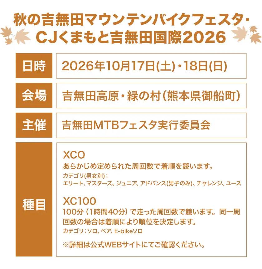 MTBレース参加チケット 1枚 XCO男子ジュニア アキヨシ 吉無田MTBフェスタ実行委員会
