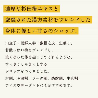 ふるさと納税 小田原市 【6本セット】濃厚梅エキスと漢方のシロップ「うめびん(杉田梅) by Kampo Kitchen」 |  | 01