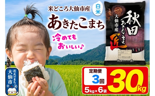 《定期便3ヶ月》米 あきたこまち【白米】30kg（5kg×6袋）秋田県大仙市産 精米 令和7年産 [通算18回 特A 秋田県産 あきたこまち アキタコマチ 秋田こまち 秋田小町 コメ kome 米どころ 5 キロ 小分け ご飯 ごはん サンファーム西木 大仙市]
