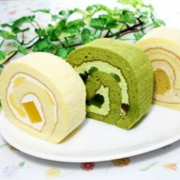 【ふるさと納税】越前ロールケーキ12個入り / 洋菓子 スイーツ ロールケーキ 米粉 福井県産 コシヒカリ キャラメルロール レモン味 抹茶味 とみつ金時 福井県産 3種 詰め合せ 冷凍便 高井屋 送料無料 [A-019003]